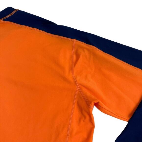 Coolibar Mens Sz M UPF 50+ Aqua Suntect Rashguard Long Sleeve Shirt Orange Navy - Picture 11 of 16